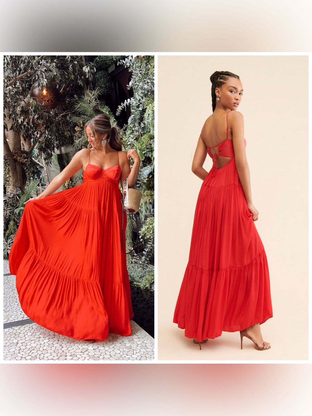 Free People Freya Maxi Dress Draped Red Small Bustier
